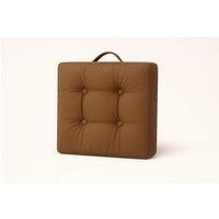 Homes-Linen Booster Seat Cushion Pad 45x45cm Thick Cotton Filled Chair Cushion in Brown | Size: 45 cm x 45 cm