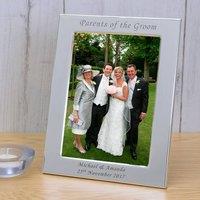 Uniqueful Personalised Parents of the Groom Silver Plated Frame