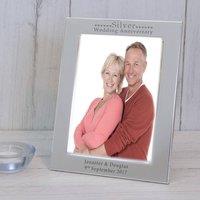 Uniqueful Personalised Silver Plated Wedding Anniversary Picture Frame 7x5