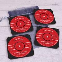 Uniqueful Personalised Our Song Set of 4 Coasters Anniversary Gift for Couple