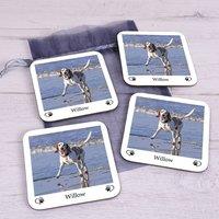 Uniqueful Personalised Favourite Pet Photo Upload Set of 4 Coasters for Friend
