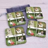 Uniqueful Personalised Pet Photo Upload Set of 4 Coasters for Friend