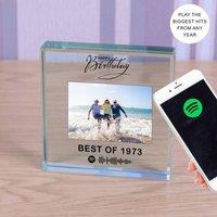 Uniqueful Personalised Birthday Playlist Glass Token Birthday Gift for Friend in Clear