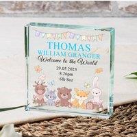 Uniqueful Personalised Welcome to the World Glass Token New Baby Keepsake in Pink
