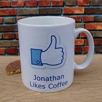 Uniqueful Personalised Who likes coffee Mug Birthday Gift for Friend in White