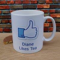 Uniqueful Personalised Who likes Tea Mug for Friend in White