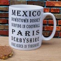Uniqueful Personalised Favourite Places Mug for Friend in White