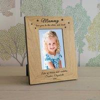 Uniqueful Personalised Love you to the stars & back Wood Picture Frame 6x4 Mum in Brown