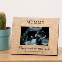 Uniqueful Personalised Cant Wait To Meet You Baby Scan Wood Picture Frame 6x4 in Brown
