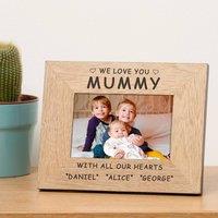Uniqueful Personalised I or WE LOVE YOU Wood Picture Frame 6 x 4 Mothers Day Mum in Brown