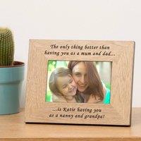 Uniqueful Personalised Nan & Grandad Wood Picture Frame 6x4 in Brown