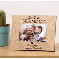 Uniqueful Personalised The Best Wood Picture Frame 6x4 for Grandma in Brown
