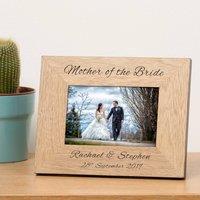 Uniqueful Personalised Parents of Bride Groom Wood Frame 6x4 Silver Finish in Brown