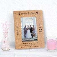 Uniqueful Personalised Thank you Mum Dad Wedding Day Wood Picture Frame 6x4 in Brown