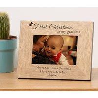 Uniqueful Personalised First Christmas as my Grandma Wood Picture Frame 7 x 5 in Brown