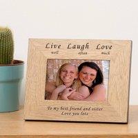 Uniqueful Personalised Live well Laugh often Love much Wood Frame 7x5 in Brown