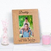 Uniqueful Personalised Love You to the Moon Wood Frame 7x5 for Dad in Brown