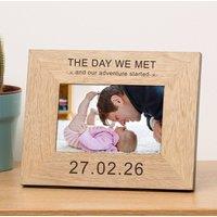 Uniqueful Personalised The Day We Met Wood Picture Frame 7 x 5 in Brown