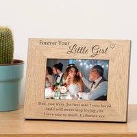 Uniqueful Personalised Forever Your Little Wood Picture Frame 7 x 5 Dad in Brown