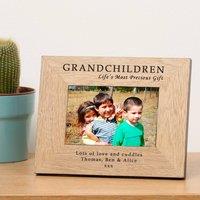 Uniqueful Personalised Grandchildren lifes most precious gift Frame in Brown