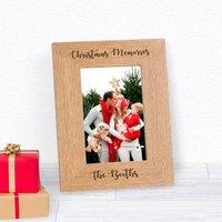 Uniqueful Personalised Christmas Memories Wood Picture Frame 7 x 5 Family in Brown