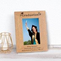 Uniqueful Personalised Graduation Wood Picture Frame 7 x 5 for Friend in Brown