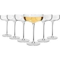 Argon Tableware Hoxton Crystal Champagne Coupe Glasses - 220ml - Pack of 6 in Clear