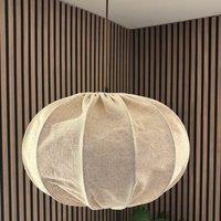 CGC Lighting Serafina Large Oval Oatmeal Loose Linen Fabric Lampshade in Beige