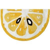 Mooky Mats Lemon Slice Semi Circle Bath Mat in Yellow