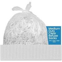 ECONX Clear Refuse Sacks Bags 200pk Medium Duty Waste Bin Liners Bin Bags