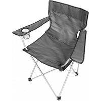 MANTRARAJ Folding Camping Chair With Carry Bag & Cup Holder Outdoor Beach Chair in Grey