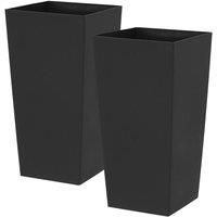 simpa Milano Grande 27L Square Planters - Set of 2 in Black