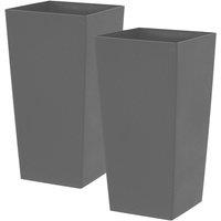 simpa Milano Grande 27L Square Planters - Set of 2 in Grey