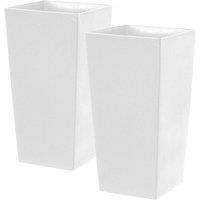 simpa Milano Grande 27L Square Planters - Set of 2 in White