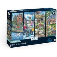 The House Of Puzzles Life in the Country - 4 x 500 Piece Jigsaw Puzzles Multi Pack