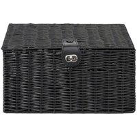 Arpan Resin Woven Hamper Storage Basket Boxes in Black | Size: Large