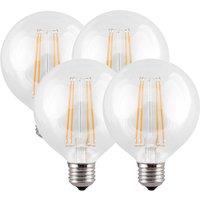 Harper Living 8 Watts G95 E27 LED Bulb Clear Globe Warm White Dimmable, Pack of 4
