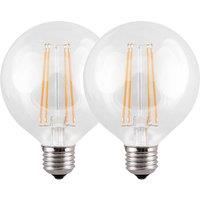 Harper Living 8 Watts G95 E27 LED Bulb Clear Globe Warm White Dimmable, Pack of 2