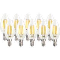 Harper Living 4.5 Watts E14 LED Bulb Clear Candle Warm White Dimmable, Pack of 10