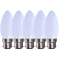 Harper Living 5 Watts B22 BC Bayonet LED Light Bulb Opal Candle Warm White Dimmable, Pack of 5