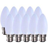 Harper Living 5 Watts B22 BC Bayonet LED Light Bulb Opal Candle Warm White Dimmable, Pack of 10