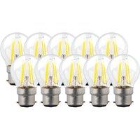 Harper Living 5 Watts B22 BC Bayonet LED Light Bulb Clear Golf Ball Warm White Dimmable, Pack of 10