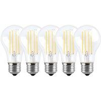 Harper Living 8 Watts A60 E27 LED Bulb Clear Cool White Dimmable, Pack of 5