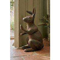 Dibor Vintage Style Antique Doorstop Cast Iron Hare Decorative Door Stopper in Brown