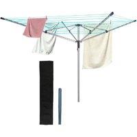 BARGAINS-GALORE 50m Rotary 4 Arm Folding Clothes Airer Garden Laundry Washing Line in Grey
