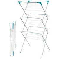Trendi 3 Tier Clothes Airer Drying Rack, Foldable Indoor Laundry Stand in Aqua
