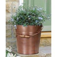 Dibor Antique Copper Indoor Outdoor Garden Decor Bucket Planter Pot (Dia) 31cm, (H) 31cm