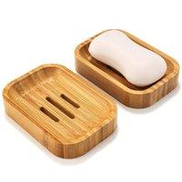 MANTRARAJ Pack of 2 Natural Wooden Bamboo Soap Dish Handmade Soap Holder Storage