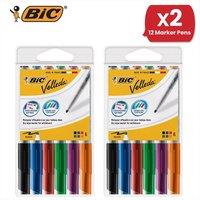 Bic VELLEDA 1741 DRYWIPE ASSORTED - PACK OF 6 - 2 Packs