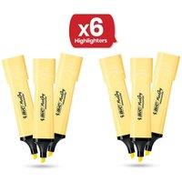Bic Highlighter Flat - Pastel Yellow - Pack of 6